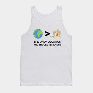 Only Equation You Should Remember Climate Change Global Warming Tank Top